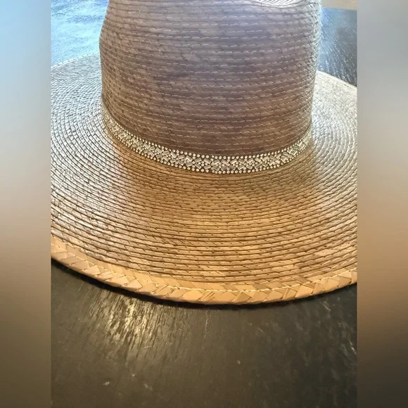 Stylish Tan Straw Hat with Rhinestone Band - Picture 2 of 6